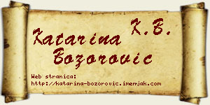Katarina Božorović vizit kartica